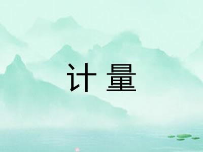 计量 计量