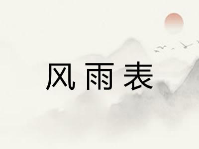 风雨表 风雨表
