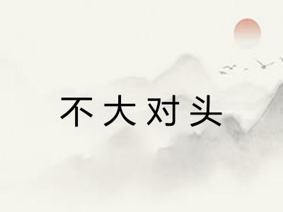 不大对头