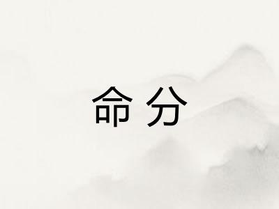 命分 命分