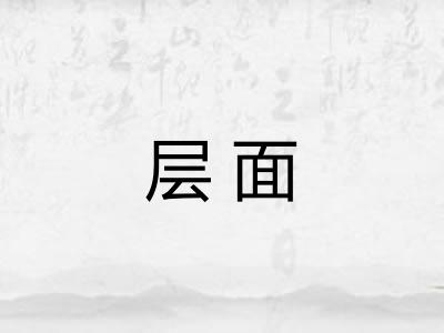 层面 层面