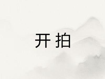 开拍 开拍