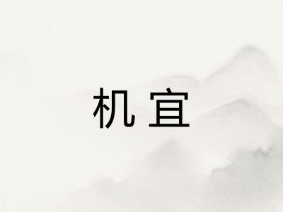 机宜