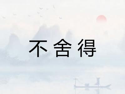 不舍得