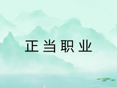 正当职业 正当职业