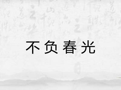 不负春光 不负春光